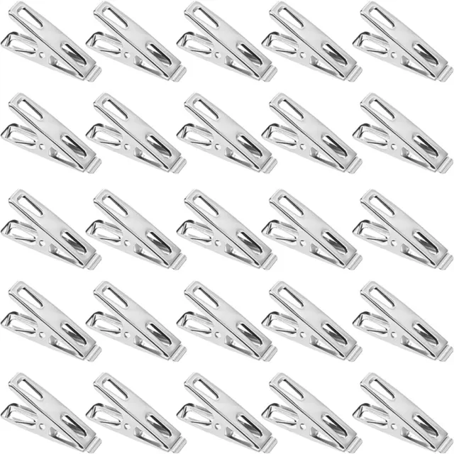 20 Clothes Pegs Extra Strong Wind Proof Stainless Steel Washing Line Peg Laundry
