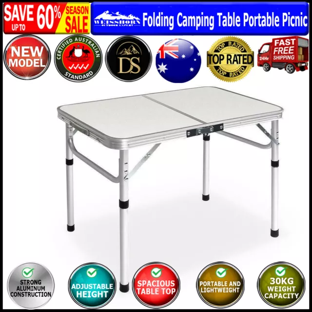 Weisshorn Folding Camping Table Portable Picnic Outdoor Garden BBQ Aluminum Desk