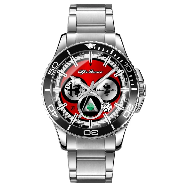 Orologio da Polso Sportivo in Acciaio da Uomo Fan Accessori Alfa Romeo QV GTAm