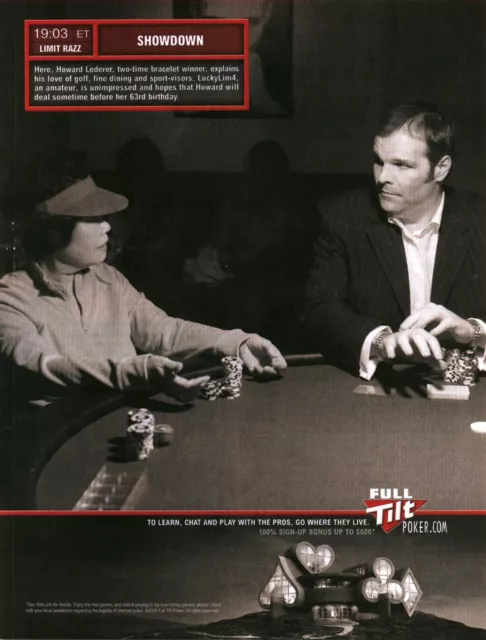 2006 Print Ad - Full Tilt Poker Ad - Showdown Howard Lederer Poker Chips Cards