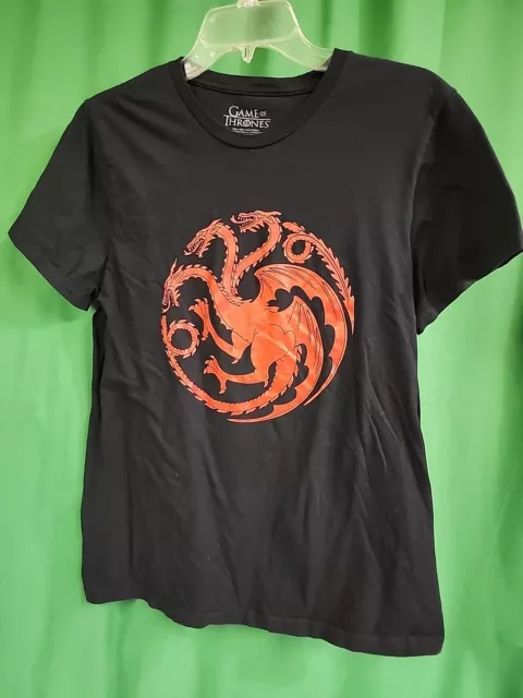 Juego de Tronos HBO Targaryen Damas Camiseta Dragón Negro Talla Mediana