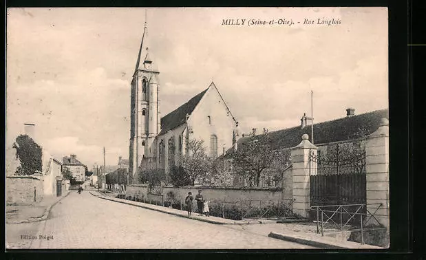 CPA Milly, Rue Langlois 1912