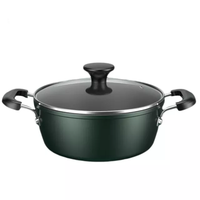Cast Iron Casserole Pot with Glass Lid for Stew and Soup - Green