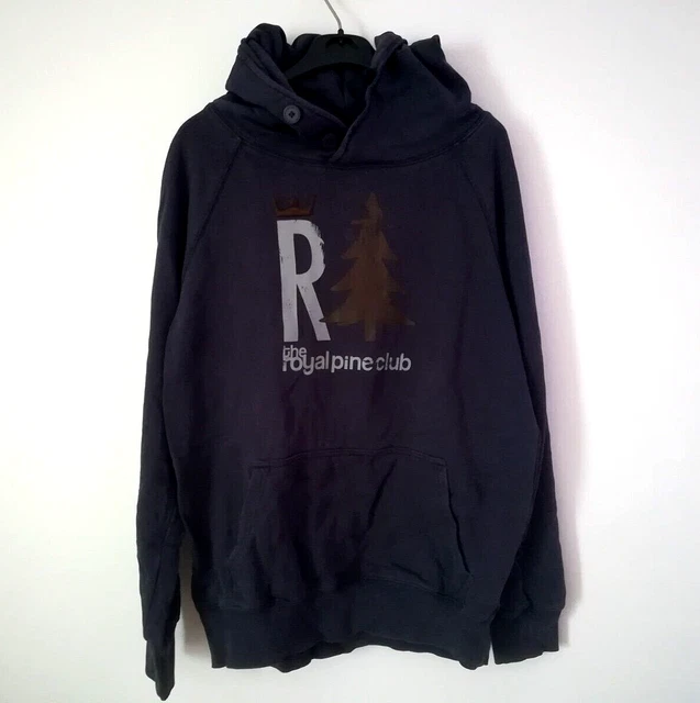Felpa Da Uomo Con Cappuccio Blu The Royalpine Club Taglia Xl Lunghezza 75 Cm