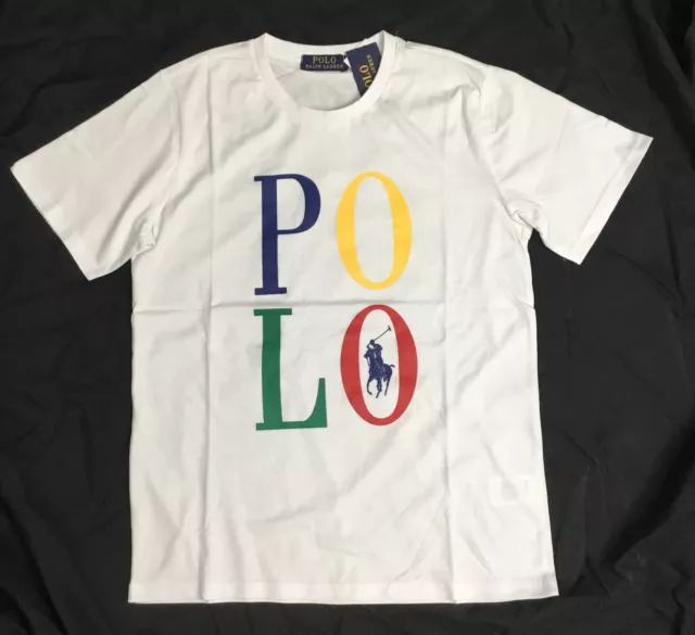 Polo Ralph Lauren Custom Fit Crew Neck Short Sleeve Logo T-Shirt, White, Sz S