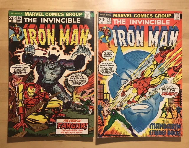 Invincible Iron Man #56 & #57 - 1973 Marvel Bronze Age Comic Book Lot