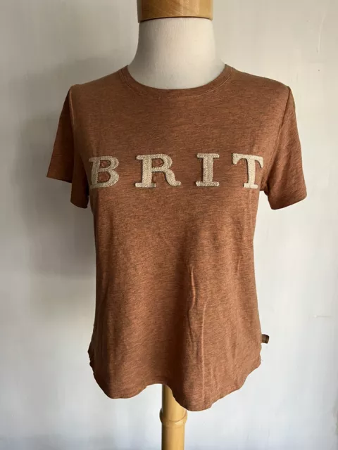 BURBERRY Official "BRIT" Embroidered T-Shirt Size Women's Small • Youth 12