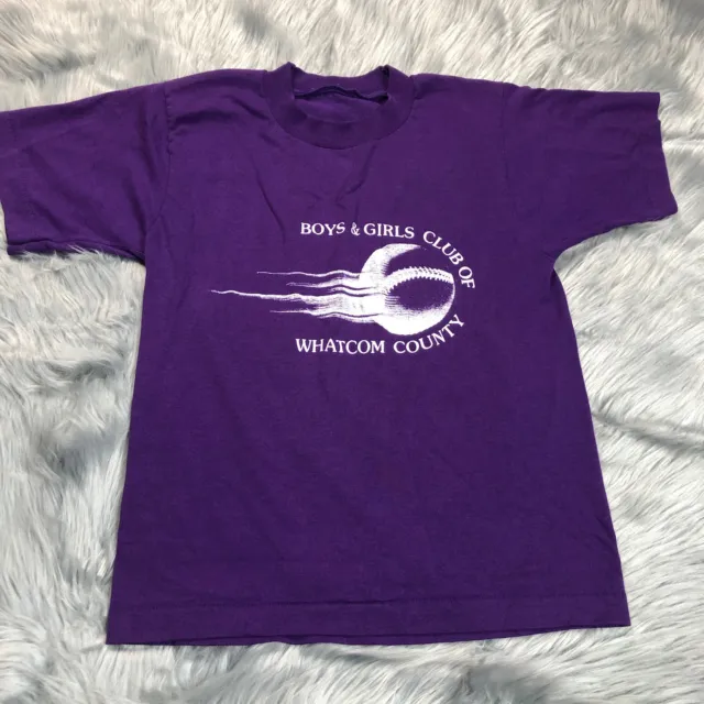 Vintage Purple Single Stitch Boys Girls Club Whatcom County Shirt