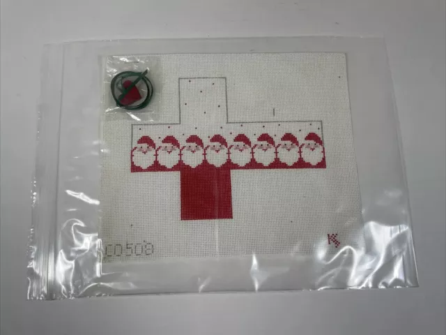 Cross Santa. Lienzo de aguja pintado a mano de cruz 18 unidades con encanto