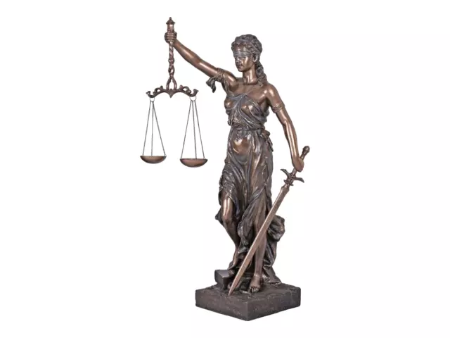 Large Goddess of Justice Themis Lady Justice Statue Sculpture Bronze Finish