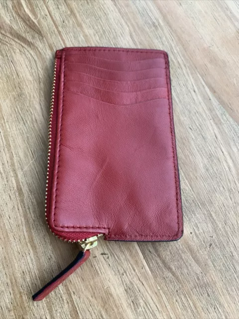 Genuine Leather Purse / Card Wallet RED Marks & Spencer