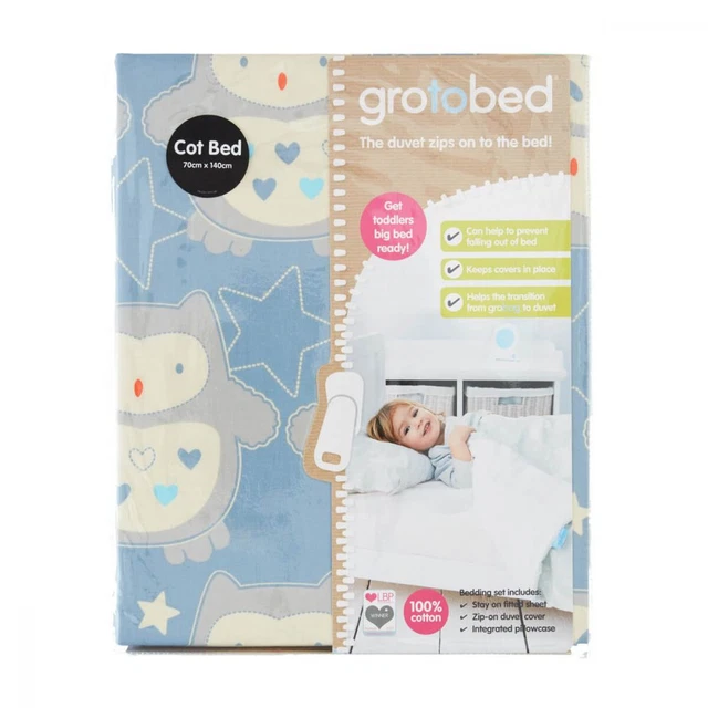 Grobag GroToBed Bettwäsche Gro Kleinkind Bettbezug Laken Set Ollie Eule BETT