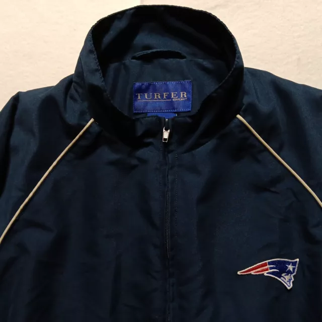 Vintage New England Patriots 1/4 Zip Jacket Windbreaker Men's Medium Blue