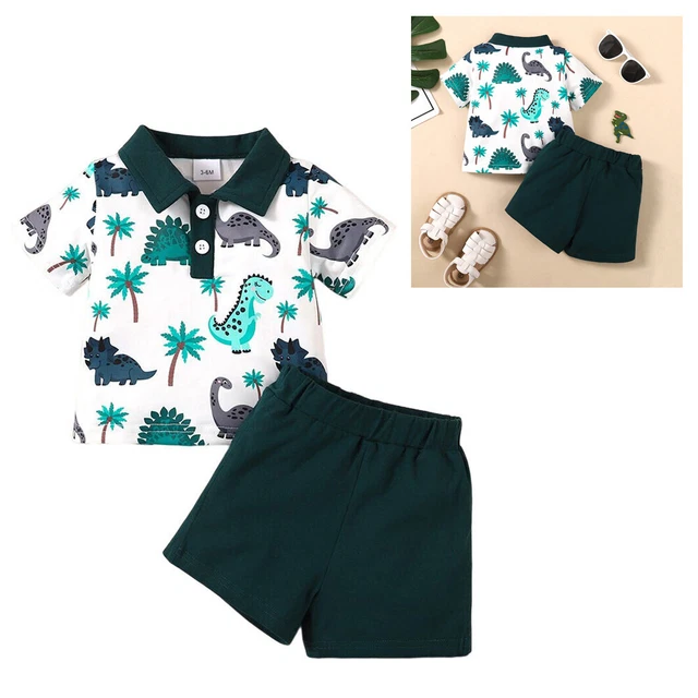 T-shirt dinosauro neonato bambini set pantaloni casual abiti estivi bambini