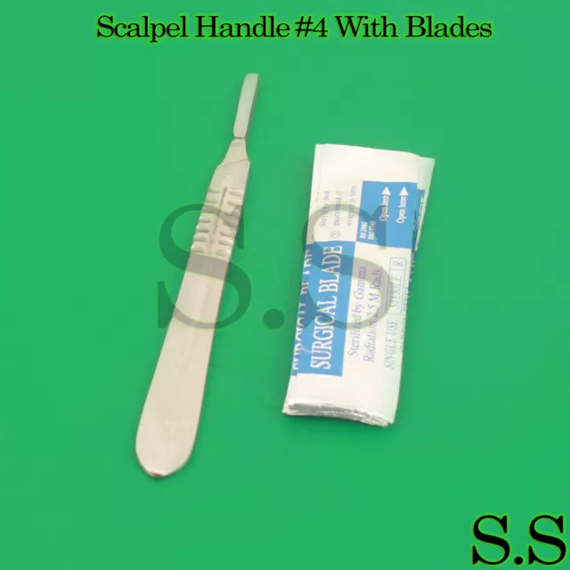 (Lot of 20) Scalpel Blades #22 with #4 Metal Handle Suitable for Dermaplaning