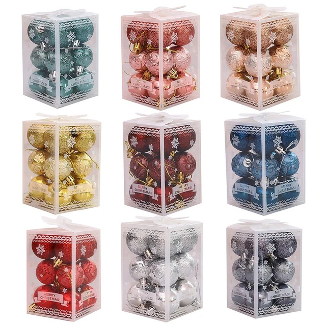 Sparkling Christmas Tree Baubles Xmas Decor Glitter Balls Home Party Ornaments