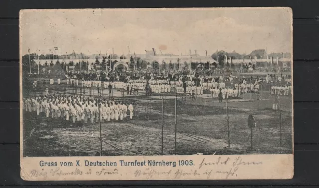 AK Gruss vom X. Deutschen Turnfest Nürnberg 1903, gelaufen #1096802