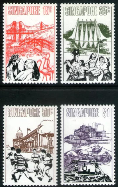 Singapore 1973 Singapore Landmarks set of 4 Mint Unhinged