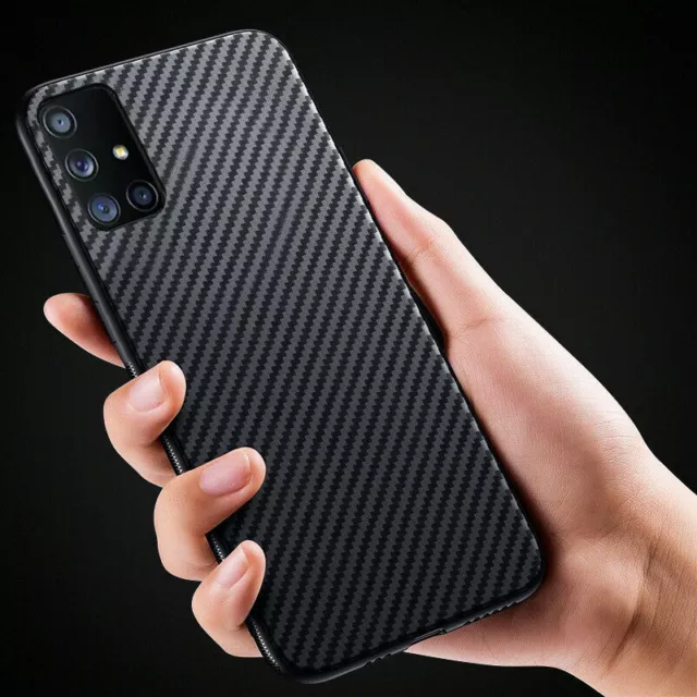 Thin Carbon Fibre Case For iPhone 14 13 12 11 Pro Max Mini Gel Shockproof Cover
