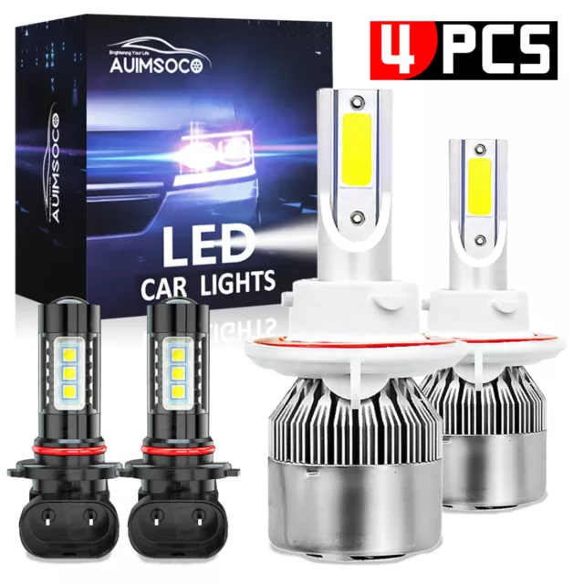 For Ford F-150 2004-2014 8000K LED Headlight Hi/Lo + Fog Light Bulbs Combo 4X