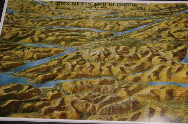 3D Aerial Panoramic Map of Ben Nevis & Glencoe No6 Unusual Gift Idea