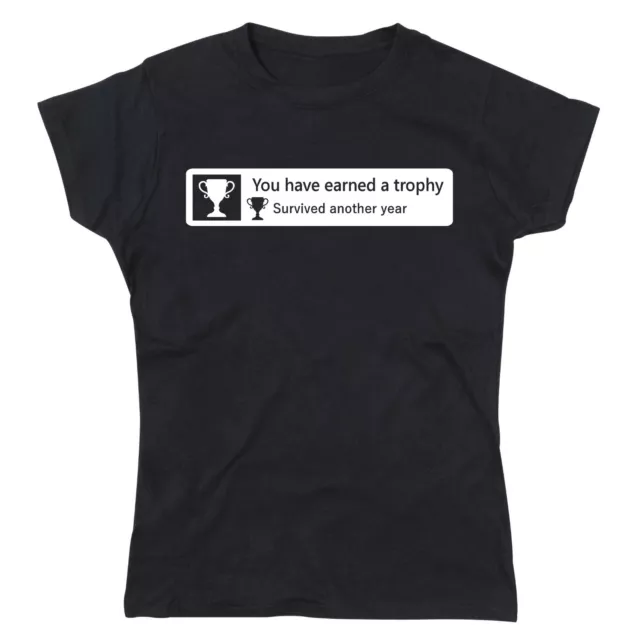 Playstation PSN Trophy Survived Another Year Birthday Ladies Tshirt T-Shirt Tee