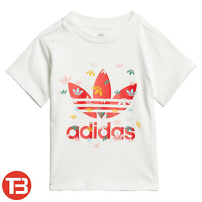 ADIDAS Multi Color Trefoil Logo Baby Bambini Piccoli Bambini Maglietta T-SHIRT [fm6725]