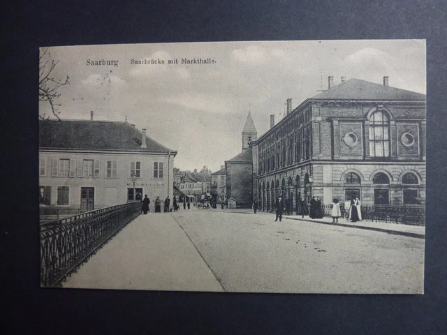 SARREBOURG Saarburg Moselle CPA 57 Le marché et le pont sur la sarre