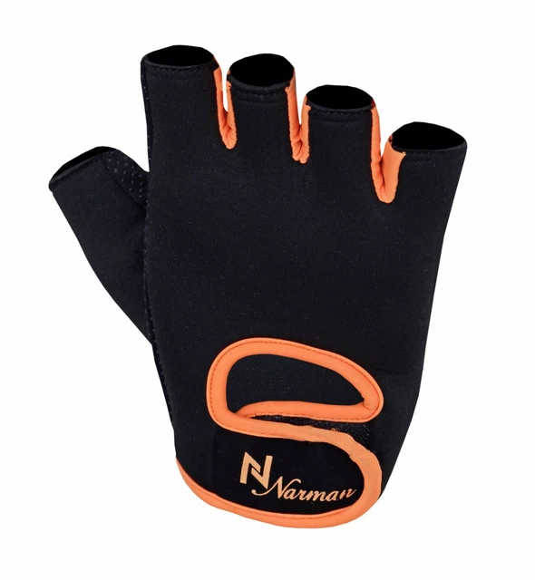 Gants d'haltérophilie pour femmes néoprène entraînement gymnase fitness noir/orange 2