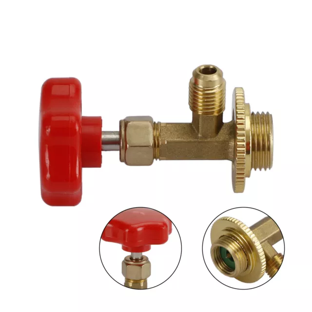 1/4" Sae R134A Réfrigérant Ac Can Bouteille Robinet Adaptateur Ouvre-Valve E3