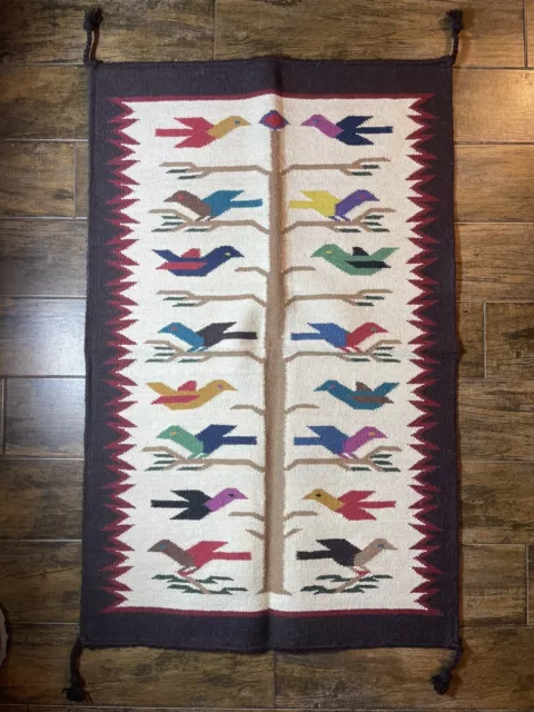 Tree of Life wall hanging decor wool 27” x 44” 🥳 tapestry Navajo YEI Style Rug