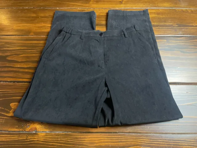 Coldwater Creek Pants, Women's Size 8P Petite, Black, Faux Suede, Dress Pants