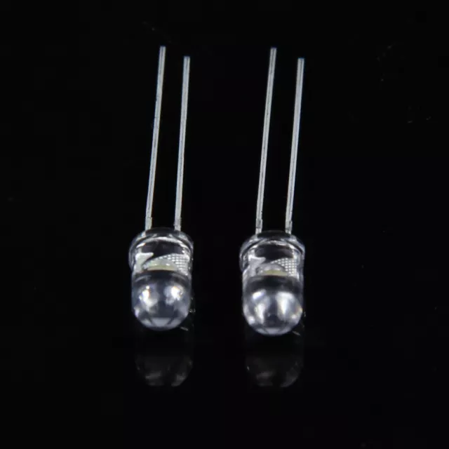 100Pcs 5mm White Ultra-Bright LED Light Lamp Emitting Diodes 15000MCD 3