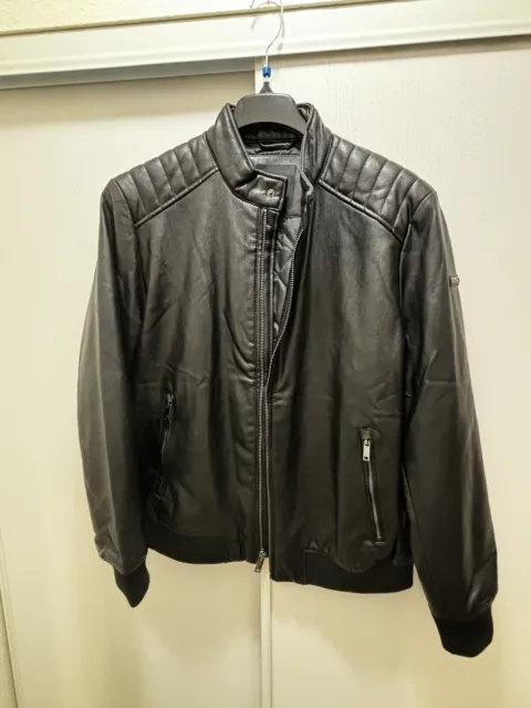 dkny mens leather jacket
