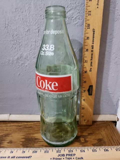 Vintage Coca Cola 1L-1 liter-33.8 oz glass bottle w/cap Muskegon