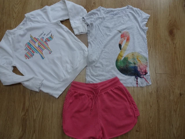 NEXT girls 3 piece summer clothes bundle jumper shorts top AGE 11 YEARS 2