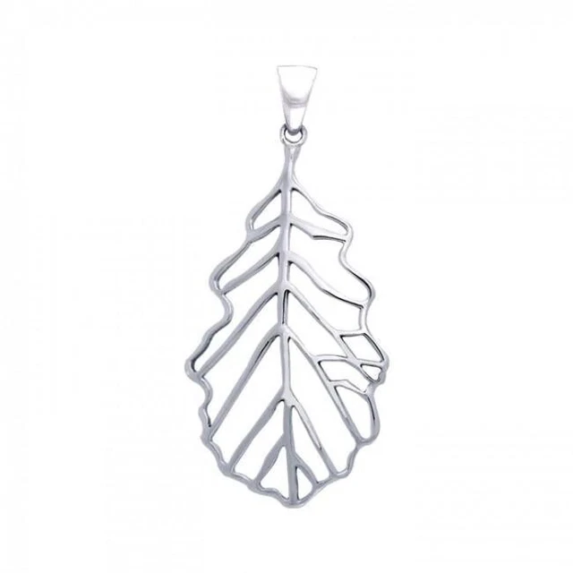 Hoja de Roble .925 Colgante de Plata de Ley Por Peter Stone Joyería Fina