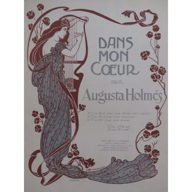 HOLMÈS Augusta Dans mon coeur Chant Piano 1902