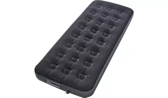 Pro Action Single Flocked Single height Air Bed - Black 3138838 U