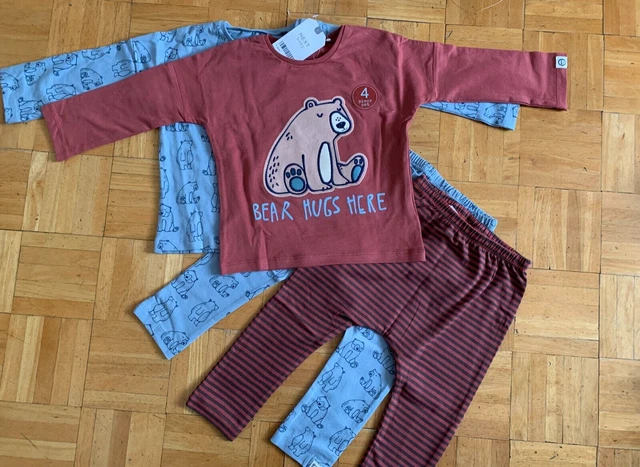 BNWT Baby Boys Bear 2 Long Sleeve Top & 2 Leggings Outfit/Set 12-18 months NEXT