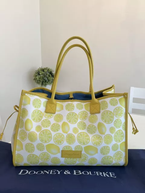 Dooney & Bourke Extra Large Lemon Double Handle Tote With Side Pockets