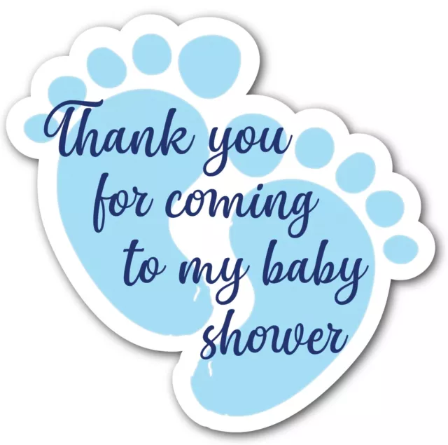 24 x Blue Baby Footprint Shaped Stickers - Baby Showers & Gender Reveal Party