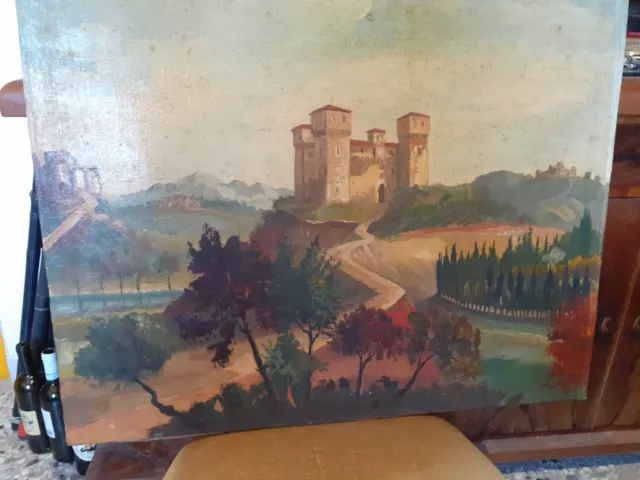 Dipinto olio su tela epoca liberty.