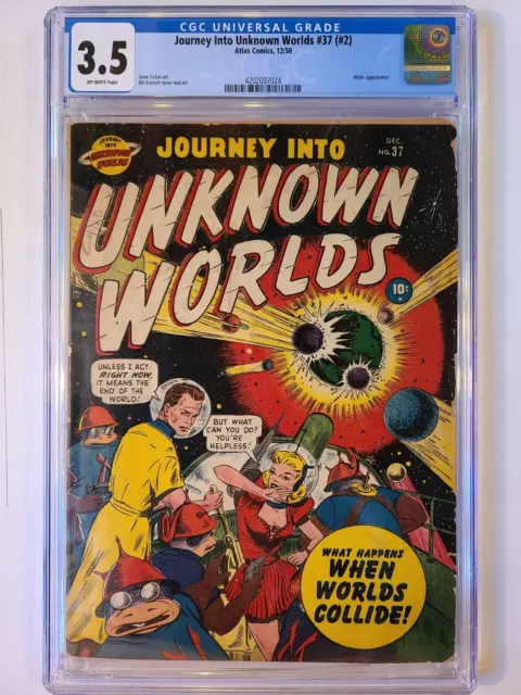 Journey Into Unknown Worlds # 37 Atlas (#2) 1950 Cgc 3.5 Classic Bill Everett