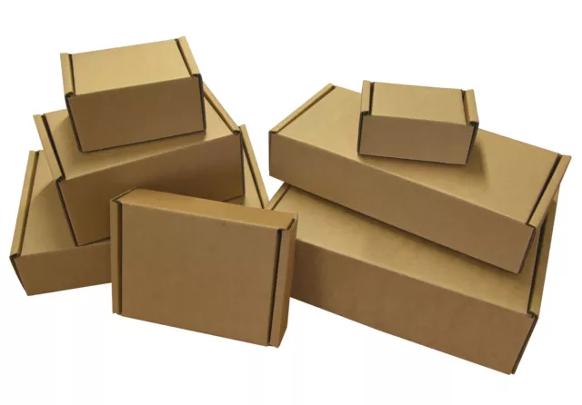 Brown Die Cut Folding Lid Postal Cardboard Boxes Small Parcel Shipping Cartons