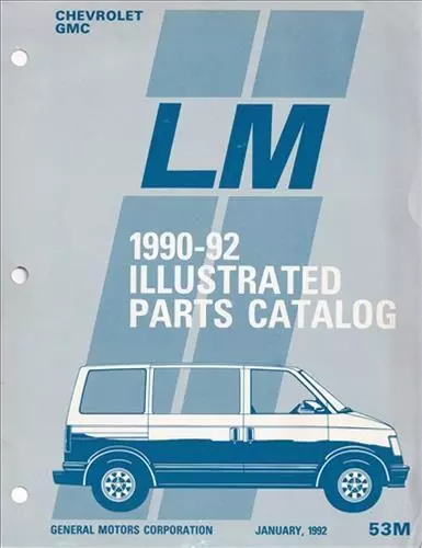 1992 Astro Van Safari Parties Catalogue Chevy GMC Illustré Maître Livre OEM