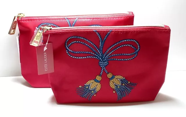 2x Estee Lauder Kosmetiktaschen Tasche - Rot 2 Stück Make Up Taschen