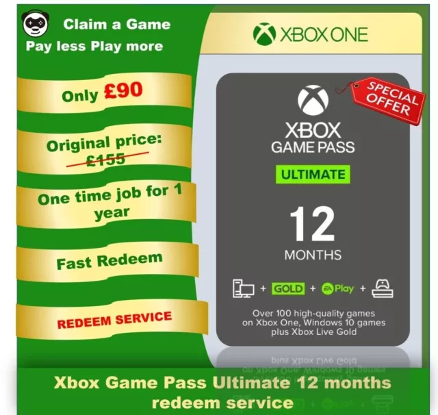 Xbox Game Pass Ultimate 12 month(NO CODE)(READ BEFORE PURCHASE);;;;;;;;;