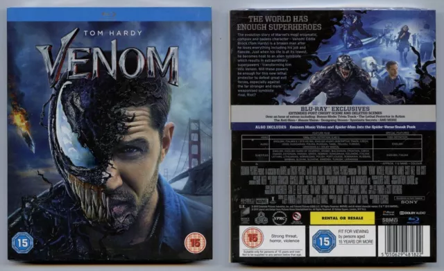 BLU RAY Venom w Slipcase Tom Hardy MARVEL  Brand New & Sealed