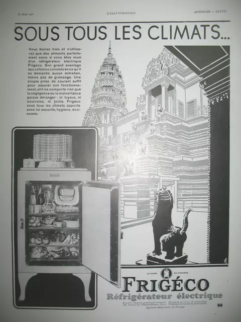 Publicite De Presse Frigeco Refrigerateur Electrique Annam French Ad 1931
